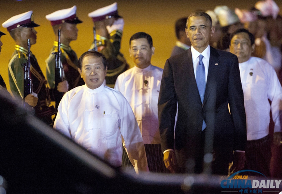 奥巴马抵达缅甸参加东盟峰会