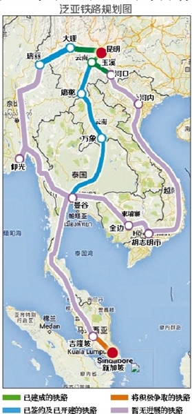 中国密集布局东南亚铁路 日本是最大对手(图)