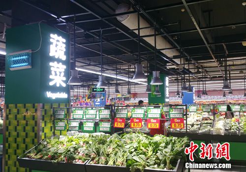资料图：超市中的蔬菜区。<a target='_blank' href='http://www.chinanews.com/' _fcksavedurl='http://www.chinanews.com/' ></table>中新网</a>记者 李金磊 摄