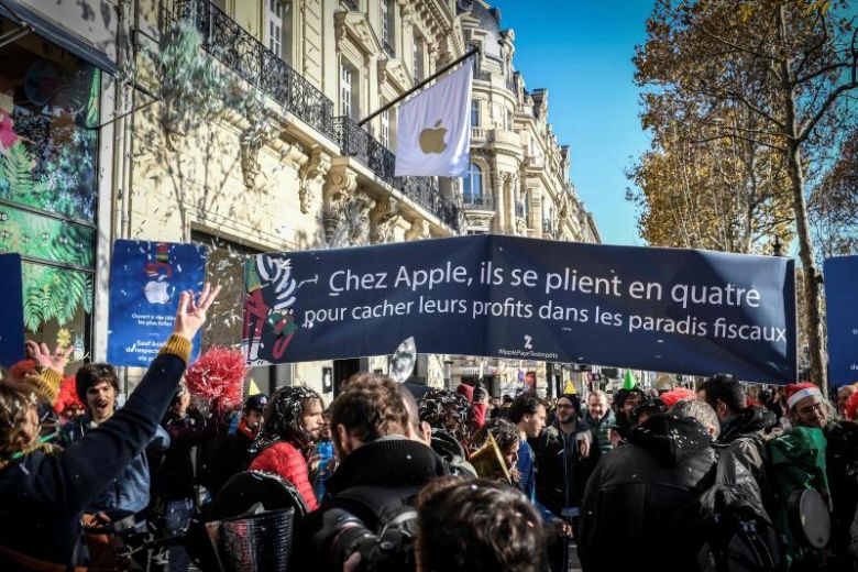 苹果公司在巴黎开店被抗议 抗议者：赶紧交税！