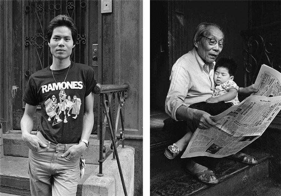 黑白图片记录80年代纽约唐人街